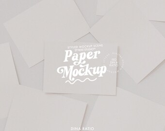 6 to 5 horizontal paper mockup, DIN A digital poster mockup, print artwork mockup for printable, Photoshop flatlay paper mockup minimalist