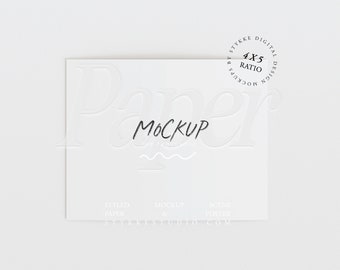 5:4 paper card mockup changeable background minimalist digital poster horizontal card print artwork mockup for art shops Photoshop mock-up