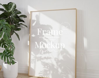 5x7 frame mockup, minimalistic interior mockup, print frame mockup, skandinavian interior mockup, rectangle frame, leaning frame mockup