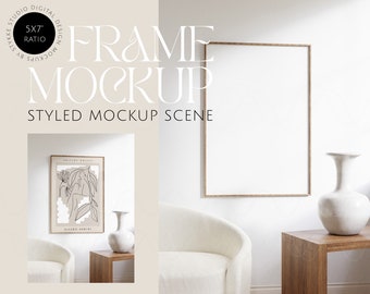 mockup di cornice digitale, mockup di interni minimalisti, mockup di cornice in legno, mockup di stampa artistica, mockup di poster, mockup di Photoshop
