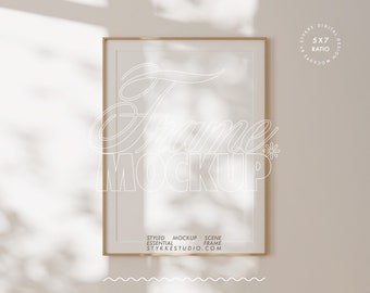 slip mount frame mockup 5x7 wood mat frame mockup vertical portrait digital frame poster print presentation wallpaper mockup Photoshop