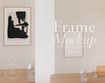 modern frame mockup DIN, Scandinavian frame mockup, minimalist frame mockup, vertical frame mockup, print shop poster mockup, print mockup