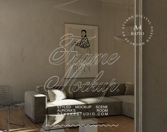 vintage frame mockup, mockup for posters, frame mockup, mockup for DIN A art, digital art mockup, realistic frame mockup, digital frame,