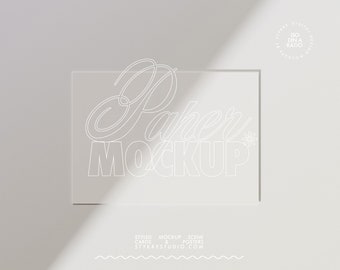 poster mockup DIN A ISO digital paper horizontal card print poster artwork mockup for paintings art Photoshop mock-up customizable shadow