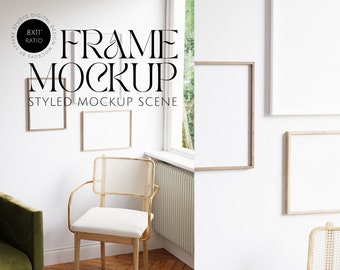 frame mockup bundle, set of frame mockups, 8x11 ratio, minimalistic, 3 frames, frame gallery mockup, modern frames, poster mockup, photoshop