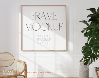 frame mockup, minimalistic frame mockup, print frame mockup, rectangle frame, hanging frame mockup, modern frame mockup