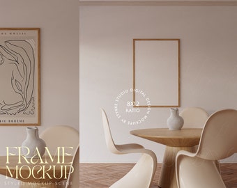 scandi frame mockup, minimalistic interior mockup, print frame mockup, modern skandinavian interior mockup, soft nude beige frame mockup,