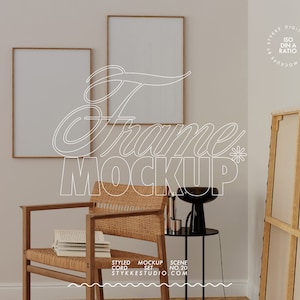 frame mockup duo for artwork print poster two DIN A mock-up frame wall art frames digital Photoshop prints poster shop mockup presentation