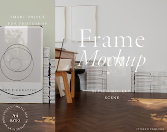 frame mockup DIN A, authentic frame mockup, golden frame mockup, vertical frame mockup, mockup for printable poster, digital frame mockup