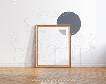 4:5 frame mockup gold wood vertical, passe-partout mockup frame picture vintage, small art frame mockup digital 12x15 poster slip mount mat