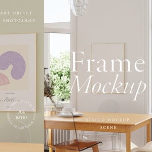 frame mockup DIN A, modern interior frame mockup, scandi frame mockup, thin frame mockup, mockup for printable poster, digital frame mockup