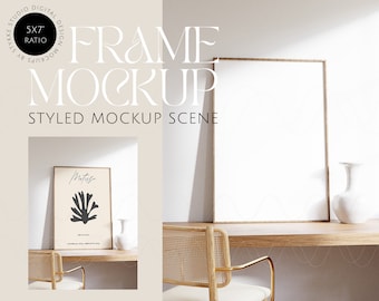 mockup di cornice digitale, mockup di interni minimalisti, mockup di cornice in legno, mockup di stampa artistica, mockup di poster, mockup di Photoshop