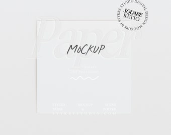 Maquette carrée en papier à plat avec arrière-plan variable Maquette d'affiche numérique pour carte d'impression Maquette d'illustration pour imprimeries Maquette Photoshop