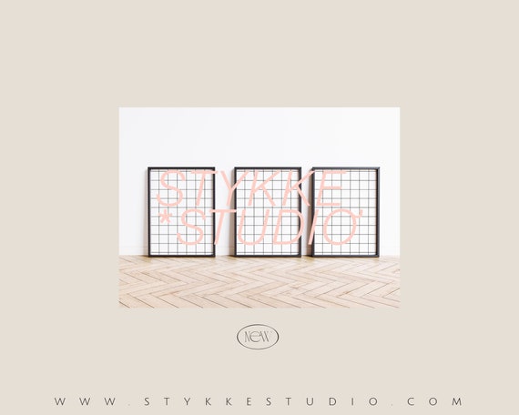 8x11 Three Black Frame Mockups, 8x11 Frame Mockup, Set of Three