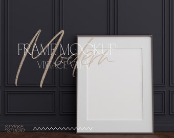 frame mockup, poster mockup, vertical frame mockup, dark wall mockup, modern mid-century mockup, large frame mockup, classic wall