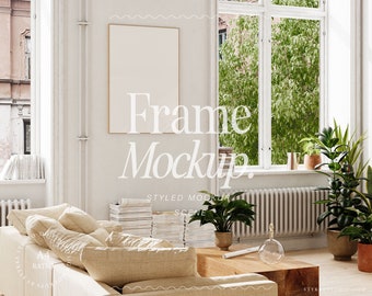 frame mockup DIN A, modern interior frame mockup, french apartment mockup, mockup for poster, digital frame mockup, realistic frame mockup