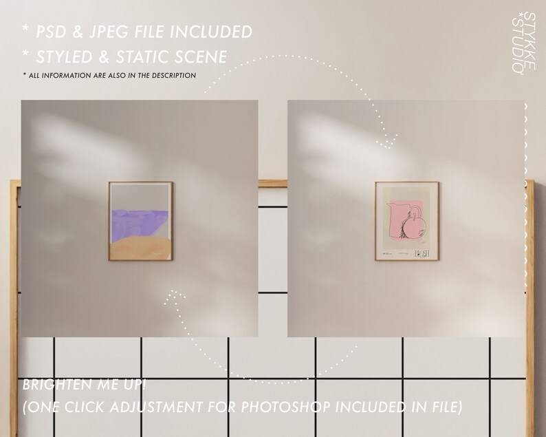 Frame Mockup 4x5 Light Wood Frame Wall Art Mockup Minimalistic Etsy