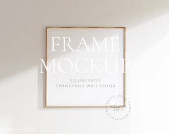 frame mockup light wood SQUARE, frame wallpaper mockup, wooden frame mockup, vertical wood frame mockup, scandinavian digital frame mockup