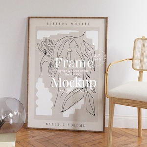 5:7 frame mockup with glas reflection, minimalistic frame mockup, modern interior mockup for print art poster mockup, photoshop mockup