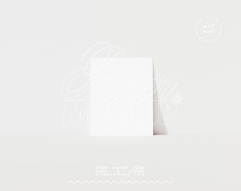 poster mockup 4x5 digital paper vertical card print poster artwork mockup for paintings art Photoshop mock-up customizable shadow US ratio