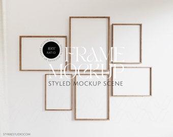 frame mockup bundle, set of frame mockups, 8x11 ratio, minimalistic, 6 frames, frame gallery mockup, modern frames, poster mockup, photoshop