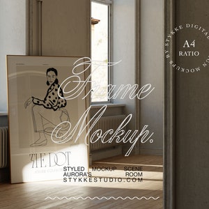 vintage frame mockup, mockup for posters, frame mockup, mockup for DIN A art, digital art mockup, realistic frame mockup, digital frame,