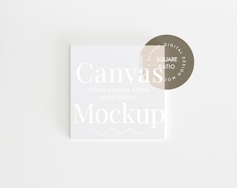 square canvas mockup, rectangle artwork mockup simple minimalist mockup poster print, customizable background mock-up art printable PSD JPG