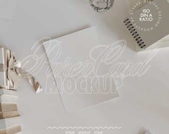 poster mockup paper card mockup, DIN A card mockup closeup, art print mockup for digital download poster realistic mockup for paintings