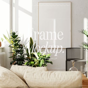 frame mockup DIN A, boho style frame mockup, interior poster mockup, digital frame mockup, vertical frame mockup, digital frame for prints