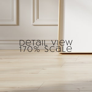 May include: Close-up detail view of a white wall with white trim and a light wood floor. The text "DETAIL VIEW 170% SCALE" is visible in the image.