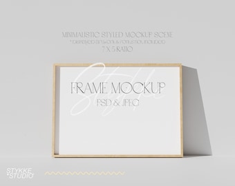 7x5 ratio frame mockup, easy to use frame mockup, frame mockup for prints, minimalistic frame mockup, modern mockup, leaning frame mockup