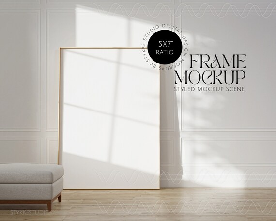 5x7 frame mockup, vintage gallery room, print frame mockup, atelier mockup, frame mockup, terracotta vase, natural light, museum room mockup