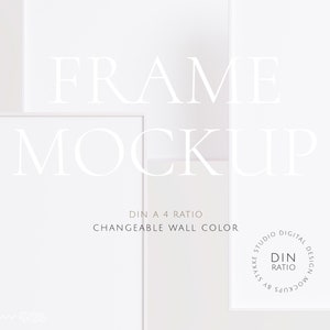 Three frames, DIN A4 frame mockup, set of three, white thin frames mockup, digital frame, set of vertical frames, 3 frame mockup, thin frame