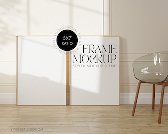 frame duo mockup, poster mockup, vertical frame mockup, 5x7 ratio mockup, modern parisienne interior, minimalistic old villa, classic wall