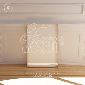 vertical frame mockup, glass reflection frame DIN A mockup, white room sunshine mockup poster design, digital printable set presentation