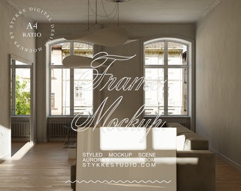 vintage frame mockup, mockup for posters, frame mockup, mockup for DIN A art, digital art mockup, realistic frame mockup, digital frame,