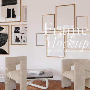 frame wall mockup, mixed frame mockup, prints mockup, print shop mockup, frames on wall mockup, printable poster, interior scene mockup