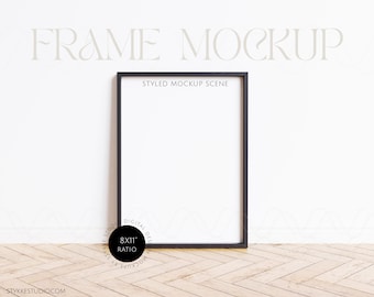 8x11 black frame mockup, modern wood mockup, 8x11 frame mockup, vertical frame mockup, digital frame, frame mock up, digital frame mockup
