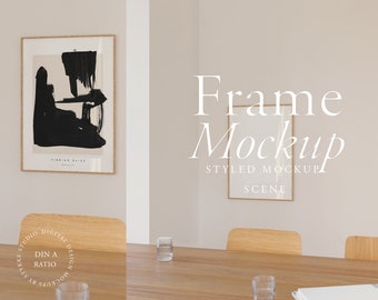 modern frame mockup DIN, Scandinavian frame mockup, minimalist frame mockup, vertical frame mockup, print shop poster mockup, print mockup