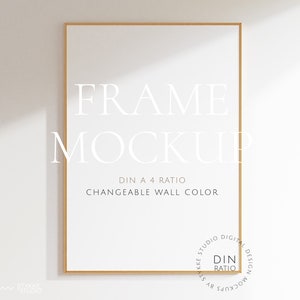 gold thin frame mockup DIN, wallpaper mockup, frame mockup DIN A 4, vertical frame mockup, digital frame for print, digital frame mockup