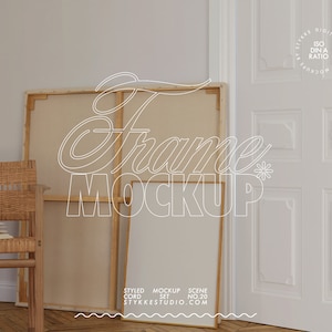 vertical frame mockup DIN A scandi interior frame mockup, digital mock-up art print canvas scene realistic for Photoshop