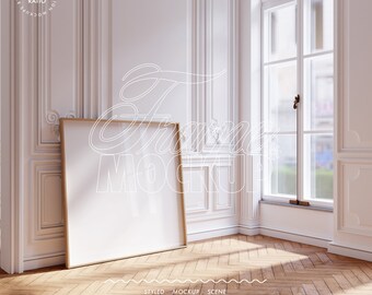 Scandinavian frame mockup square, minimalistic interior mockup design gallery frame mockup bright vertical frame template mockup tall