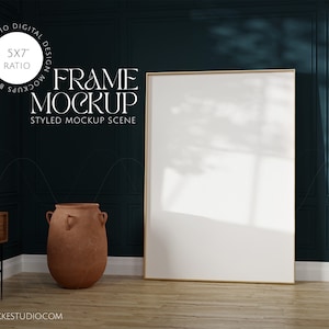 mockup de moldura, mockup de pôster, mockup de moldura vertical, mockup de parede escura, mockup moderno de meados do século, mockup de moldura grande, mockup de parede clássico