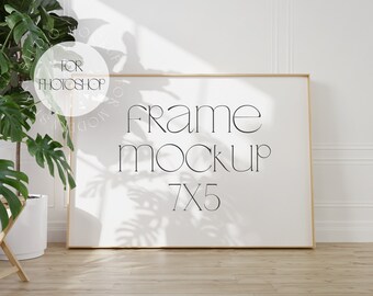 7:5 frame mockup, minimalistic interior mockup, print frame mockup, Scandinavian interior mockup, rectangle frame, leaning frame mockup