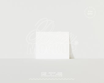 mockup di poster 4x5 carta digitale stampa orizzontale di biglietti da visita mockup di poster per dipinti arte mockup di Photoshop ombra personalizzabile rapporto USA