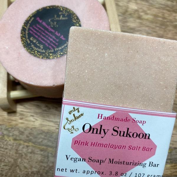 Luxurious Creamy Pink Himalayan Salt Bar| Gentle Exfoliating Salt Bar| Himalayan Salt Bar| Fresh Clean Spa Salt Bar| 100% Natural Vegan