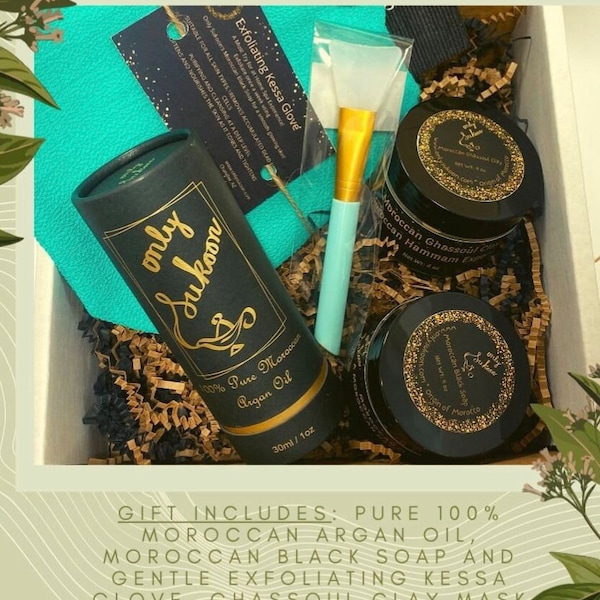 Moroccan Spa Gift Set| Moroccan Hammam Spa Set | Spa Self Care| Moroccan Gift Set