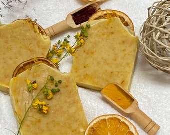 Golden Goddess| Saffron, Honey and Turmeric Beauty Soap| All-Natural Soap