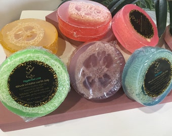 Foot scrub Natural Loofah Soap (Individual Soap)| Perfect for dry skin| Excellent Exfoliator| Naturally Exfoliate| Spa Soap
