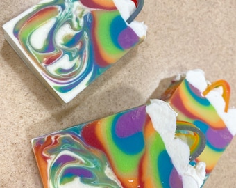 Beautiful Rainbow Farts Handmade Vegan soap| Argan oil soap